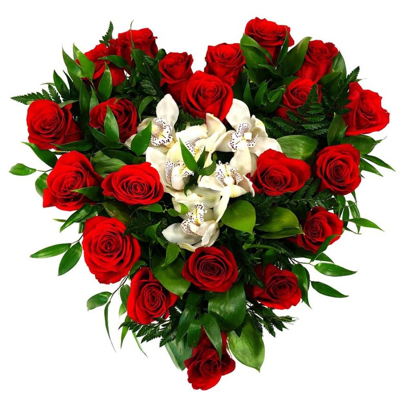 Серце троянд та орхідей